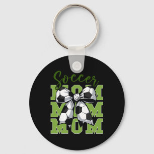 Porte-clés Maman du football jeunesse Coquette Nœud Mignonne