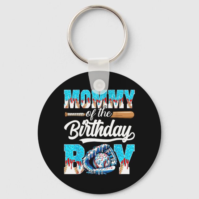 Porte-clés Maman du garçon d'anniversaire Baseball Ice Cream  (Recto)