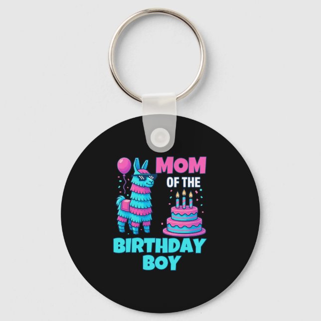 Porte-clés Maman du garçon d'anniversaire Lama Pinata Fête Fa (Recto)