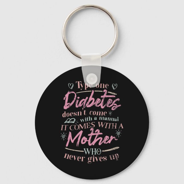 Porte-clés Maman D'Un Enfant Diabète T1D (Recto)