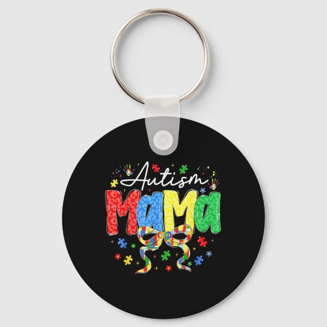 Porte-clés Maman fière de l'autisme Maman Sensibilisation pou (Recto)