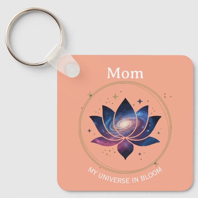 Porte-clés Maman Fleur de Lotus Cosmique en Fleur (Recto)