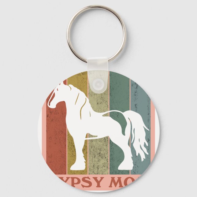 Porte-clés Maman Gitane Cheval Gypsy Vanner (Recto)
