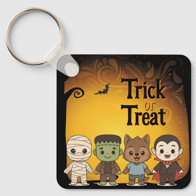 Porte-clés Maman mignonne, Frankenstein, Dracula, loup-garou (Recto)