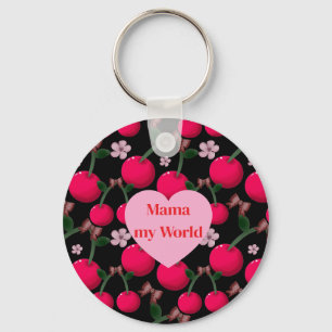 Porte-clés Maman mignonne personnalisée Mon Monde Fleur de ce