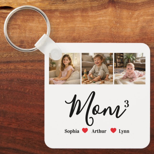 Porte-clés Maman Minimaliste Moderne Cadeau Personnalisé avec (Recto)