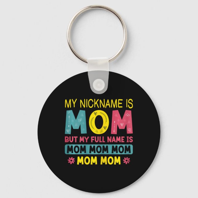 Porte-clés Maman Mon Pseudo Est Maman Nom Complet Est Maman M (Recto)