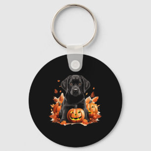 Porte-clés Maman Papa Chien Lab Noir Halloween Automne Drôle
