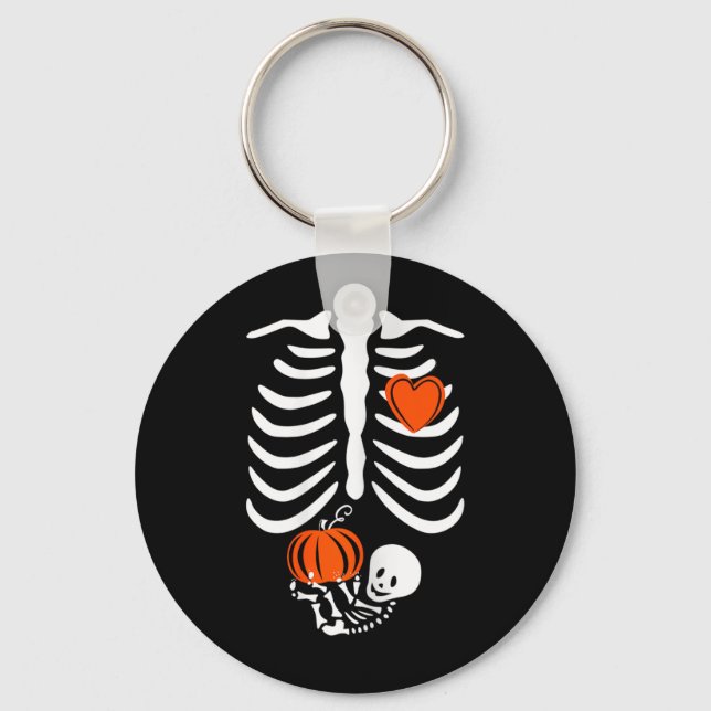 Porte-clés Maman squelette enceinte Halloween grossesse  (Recto)