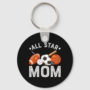 Porte-clés Maman Star Du Garçon D'anniversaire Basball Footba