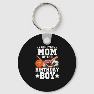 Porte-clés Maman Star Du Garçon D'anniversaire Sketll Footbal