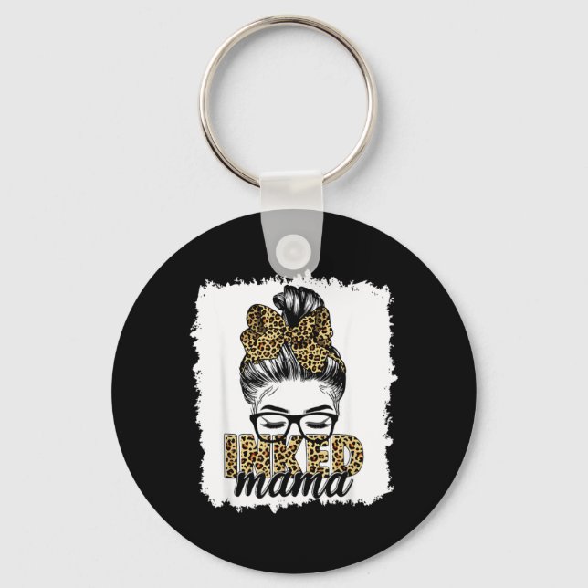 Porte-clés Maman tatouée vie de maman léopard (Recto)