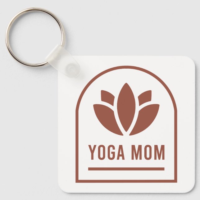Porte-clés Maman yoga mère fleur de lotus esthétique boho (Recto)