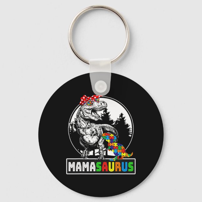 Porte-clés Mamasaurus T Rex Dinosaur Mama Saurus Autisme Awar (Recto)