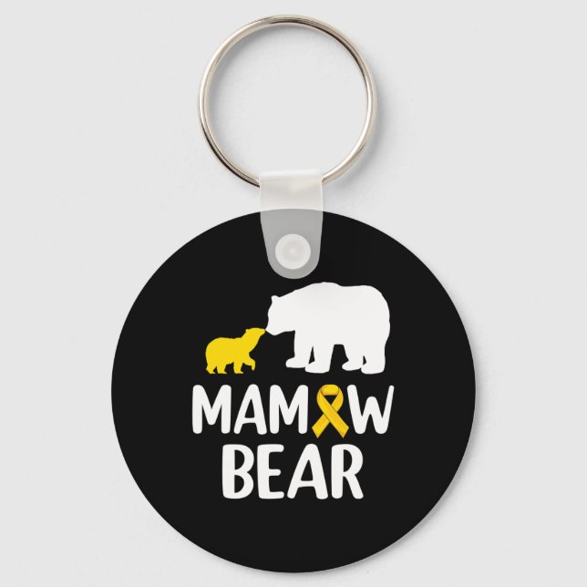 Porte-clés Mamaw Bear Chilhood Cancer Awareness Squa (Recto)