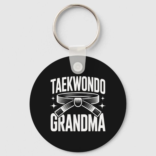 Porte-clés Mamie de taekwondo drôle (Recto)