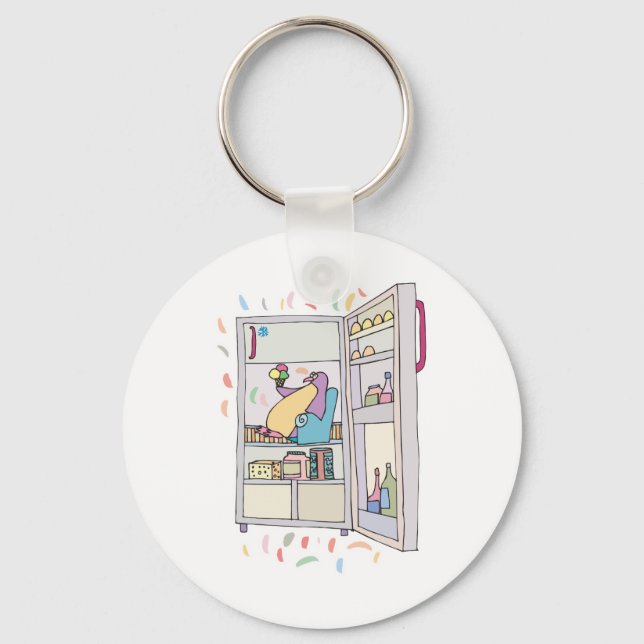 Porte-clés manchot dans le frigo (Recto)