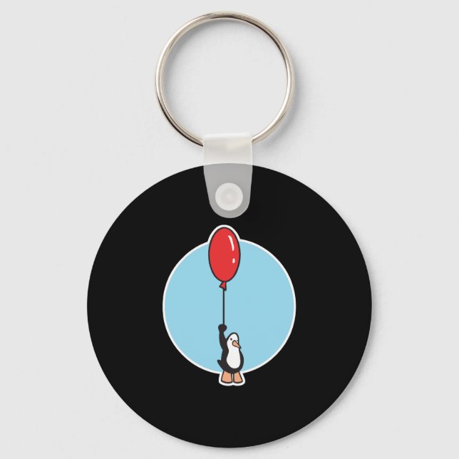 Porte-clés manchot mignon avec ballon (Recto)