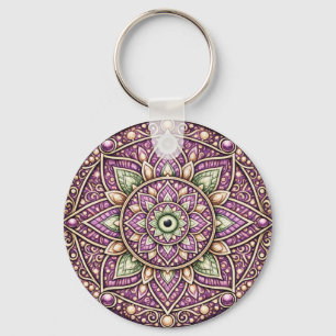 Porte-clés mandala aux tons de joaillerie – Géomét