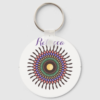 Porte-clés Mandala Colorful Abstrait Joli anneau de clé Motif