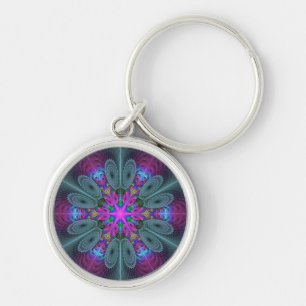 Porte-clés Mandala Colorful Striant Fractal Art Kaleidoscope