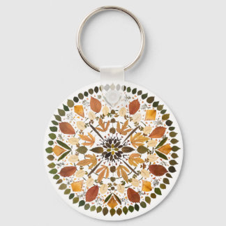 Porte-clés Mandala de fleurs pressées l Florale botanique d'a