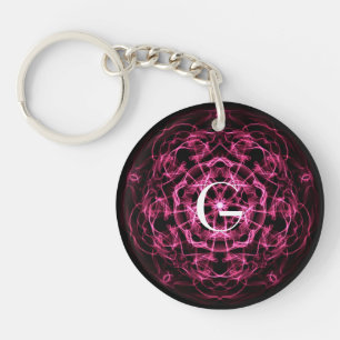 Porte-clés Mandala de galaxie. monogramme