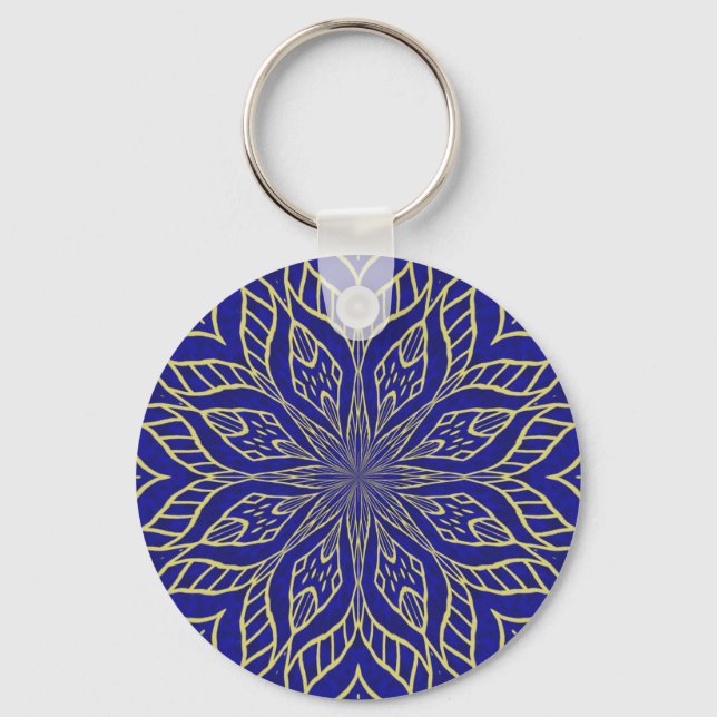 Porte-clés Mandala de la Fleur Dorée (Recto)