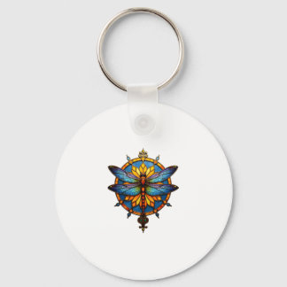 Porte-clés Mandala Dragonfly Luminous Sacred Geometry Spiritu