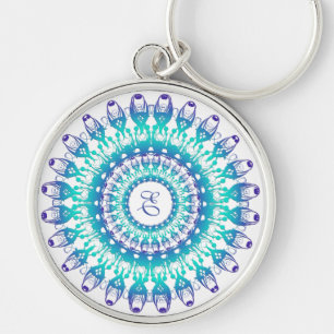 Porte-clés Mandala ethnique de turquoise