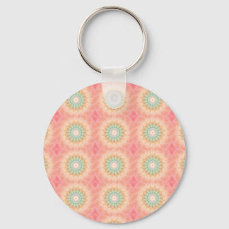 Porte-clés Mandala géométrique coloré vert, jaune et orange