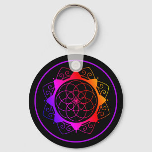 Porte-clés mandala géométrique simple