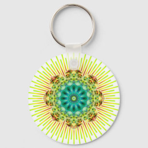 Porte-clés Mandala jaune vert   faites votre propre arrière -