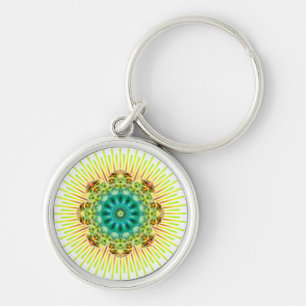 Porte-clés Mandala jaune vert   faites votre propre arrière -