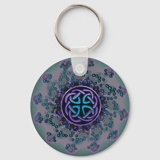 Porte-clés Mandala juive romantique fractale (Recto)
