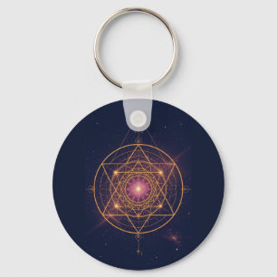 Porte-clés Mandala Lumineux de l'Harmonie Dorée