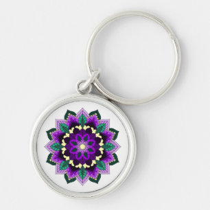Porte-clés Mandala Motif 02 en violet