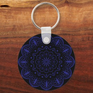 Porte-clés Mandala Noir et Violet