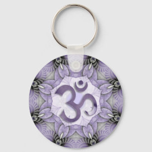 Porte-clés MANDALA OM - orange brillance rouge