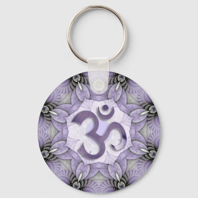 Porte-clés MANDALA OM - orange | brillance rouge (Recto)