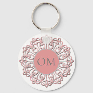 Porte-clés Mandala OM rose pastel