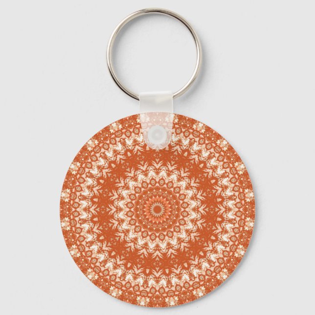 Porte-clés Mandala orange. (Recto)
