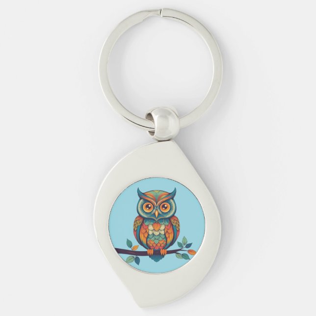 Porte-clés Mandala Owl (Devant)