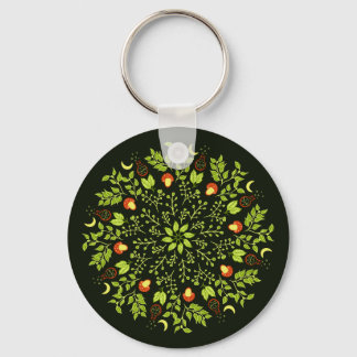Porte-clés Mandala plante feuille de champignons potion de so