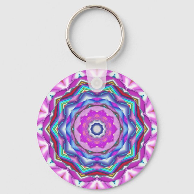 Porte-clés Mandala rose (Recto)