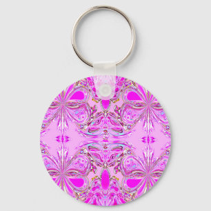 Porte-clés "Mandala rose de papillon "