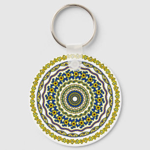 Porte-clés mandala zen de méditation artistique