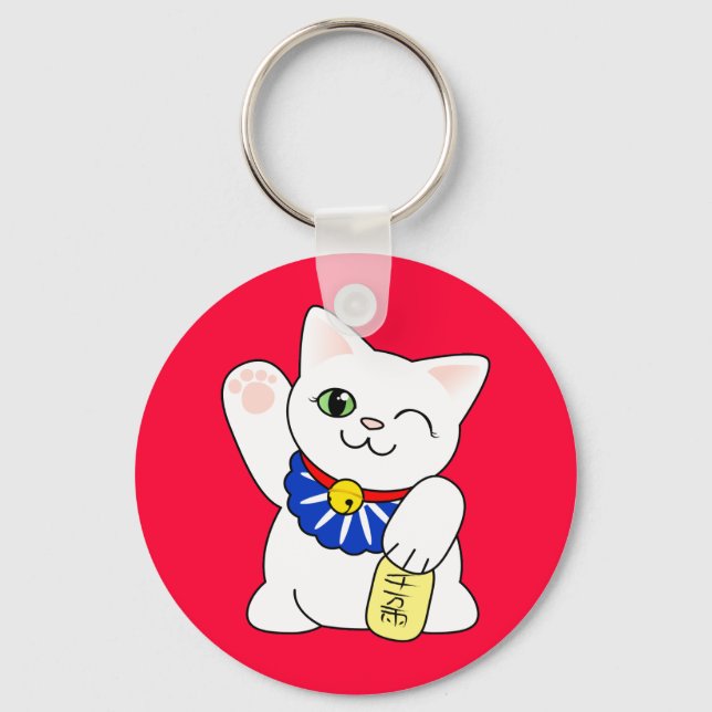 Porte-clés Maneki Neko Chat Lucky (Recto)