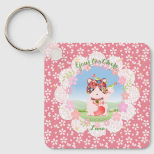 Porte-clés Maneki Neko Lucky Luna Carré