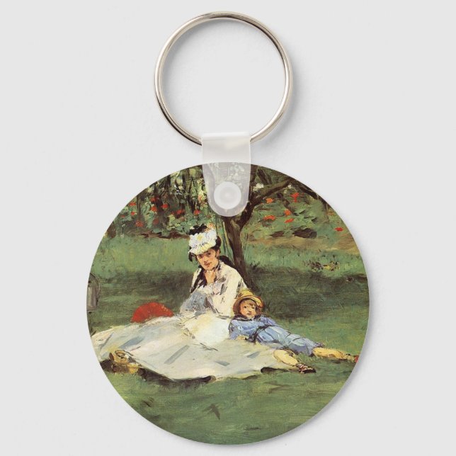 Porte-clés Manet Impressionniste Français Famille Jardin Pein (Recto)